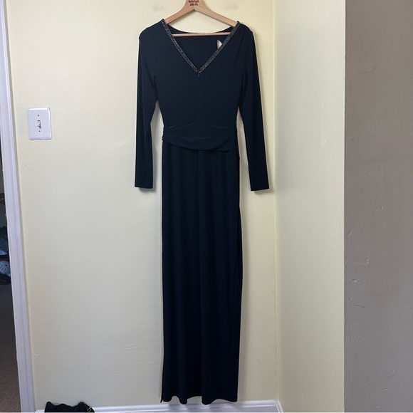 Ralph Lauren Embellished Evening Gown Navy Dress SZ 4 - Picture 7 of 14